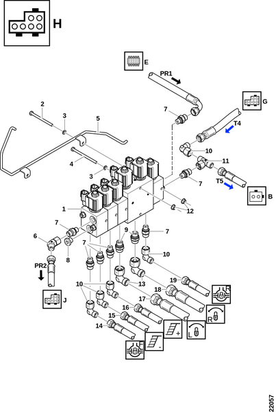 Соединения, сервисный блок "H"