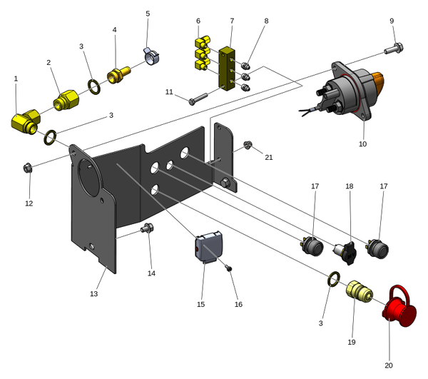 Консоль бака, выключатель аккумулятора