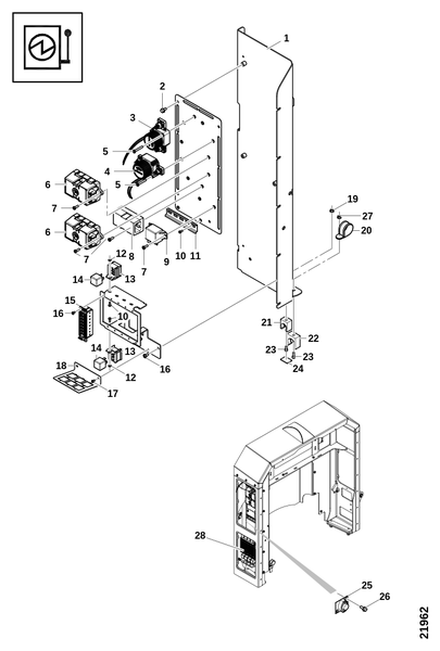 Распределительная коробка, промежуточная крышка