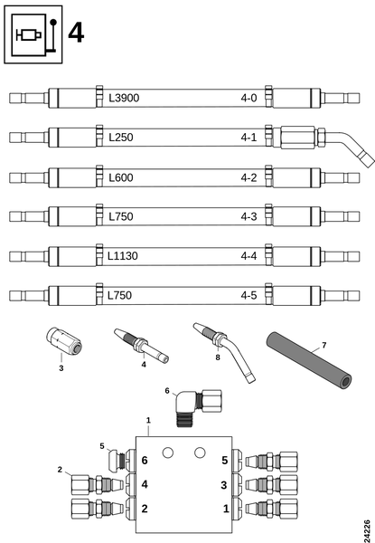 Блок смазки 4, серия манипуляторов 8-