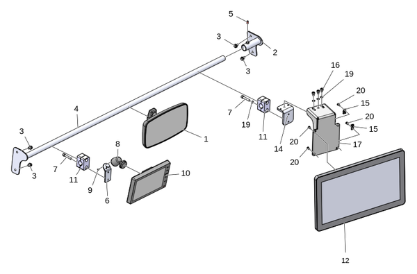 Крепление экрана, потолок