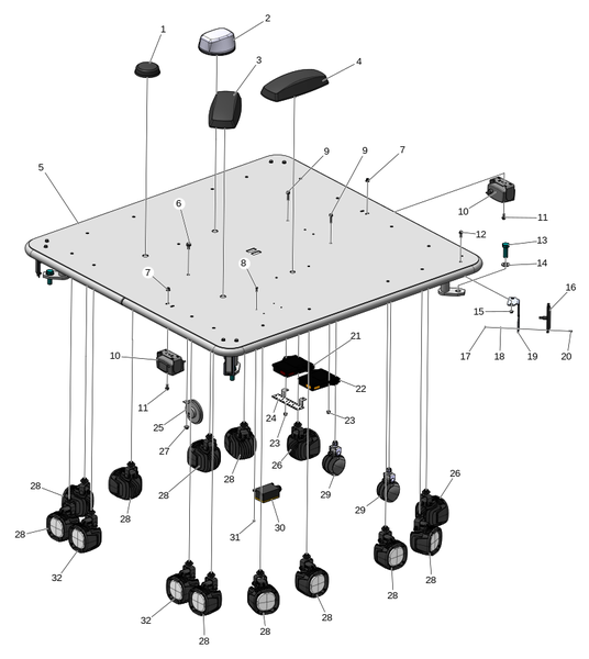 Световая рампа форвардер-кабина