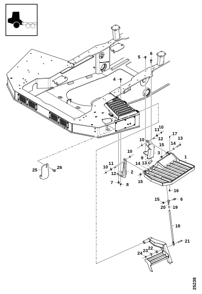 Подножка, передняя