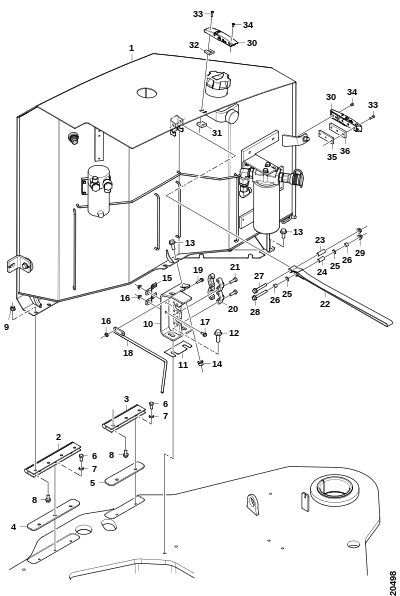 Наклон бака, топливный бак