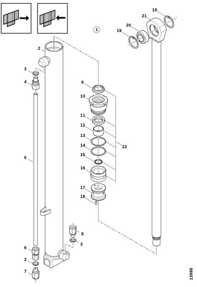 Гидроцилиндр, передняя панель передняя и задняя