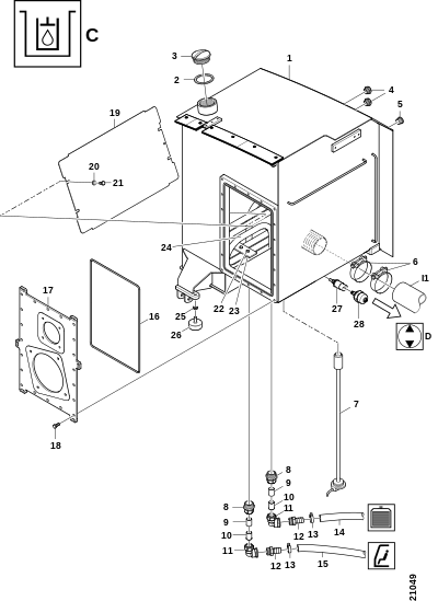 Гидравлический масляный бак