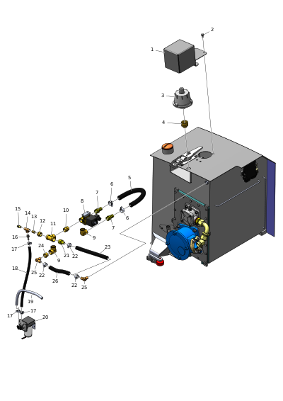 Удаление воздуха из гидравлического масляного бака