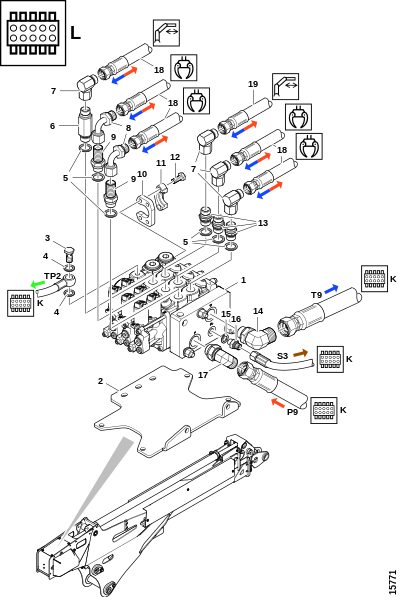 Рычаг стрелы, CRANAB (L90LS) "L"