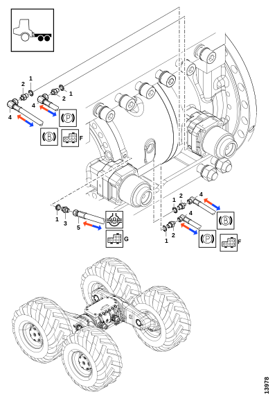 Гидравлика задней рамы, тормоз и дифференциал
