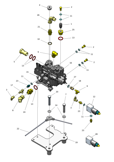 Клапан, поворот манипулятора
