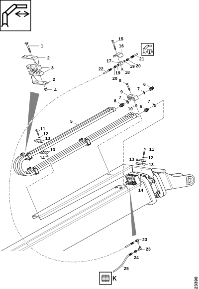 Шланги и трубы, передние