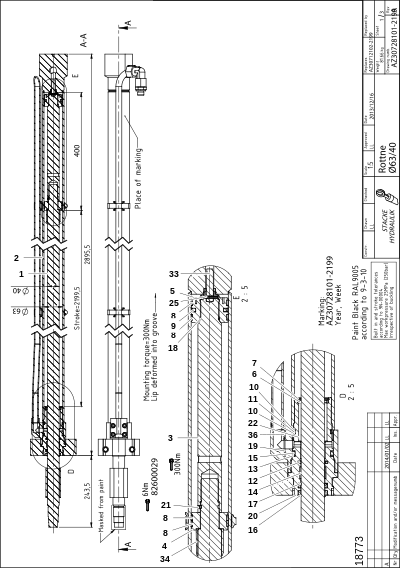 Гидроцилиндр, блок удлинения