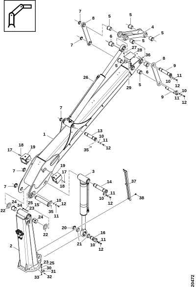 Стойка манипулятора и подъёмный рычаг