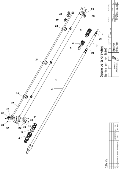 Гидроцилиндр, блок удлинения, продолжение