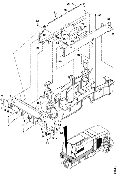 Крышки, задняя рама