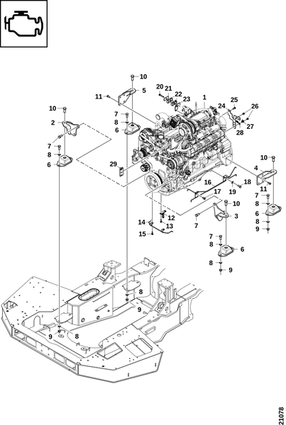 Крепление двигателя
