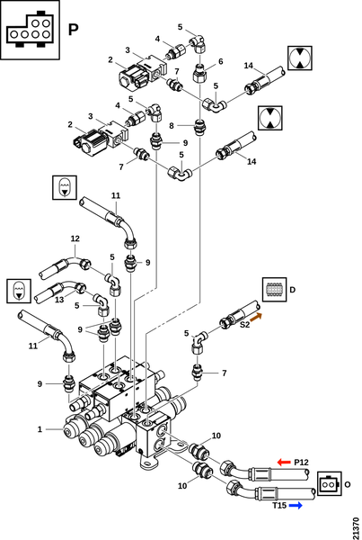 Соединения, клапан кабины "P"
