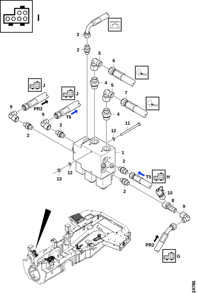 Соединения, сервисный блок "I"