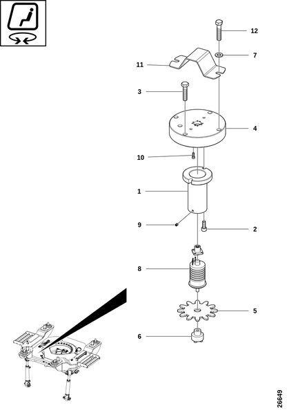 Датчик вращения кабины