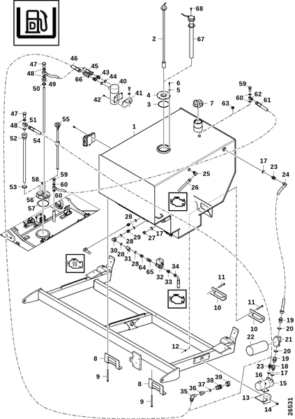 Топливный бак и заправочный насос