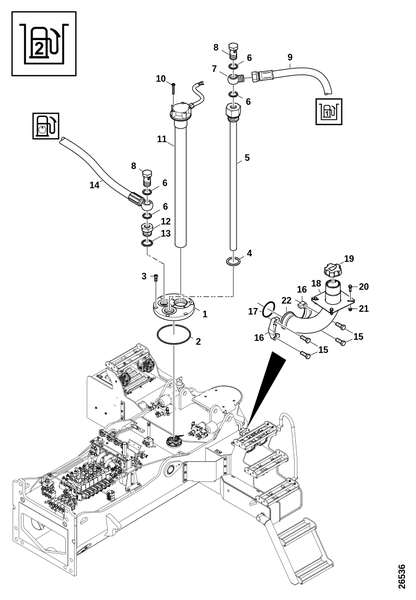 Топливный бак в передней раме