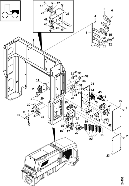 Распределительная коробка, промежуточная крышка