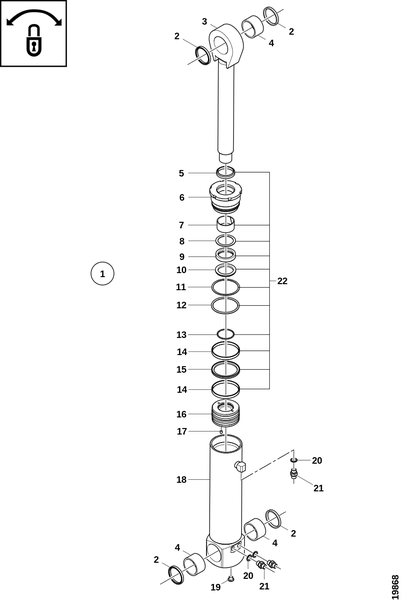 Гидроцилиндр, центральная стабилизация