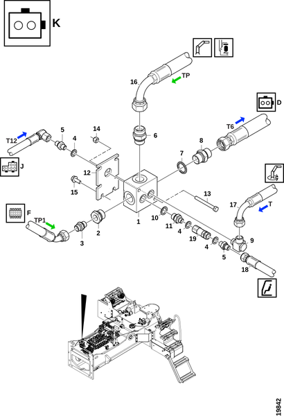 Соединения,​ блок возврата "K"