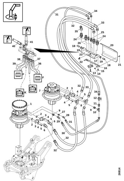 Шланги, поворотный стол