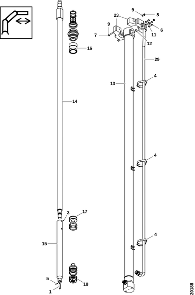 Гидроцилиндр, блок удлинения