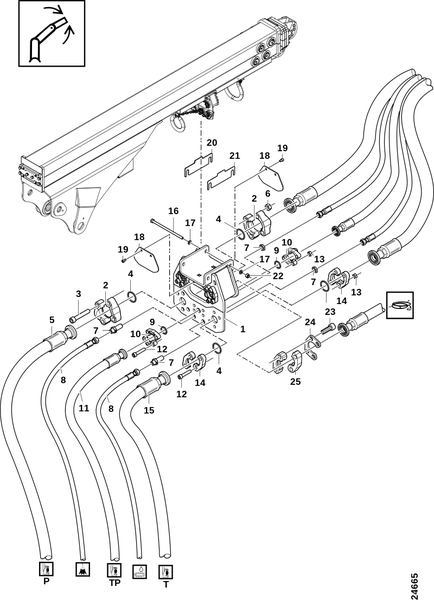 Шланги, стрела