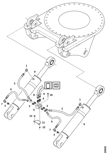 Шланги, наклон манипулятора