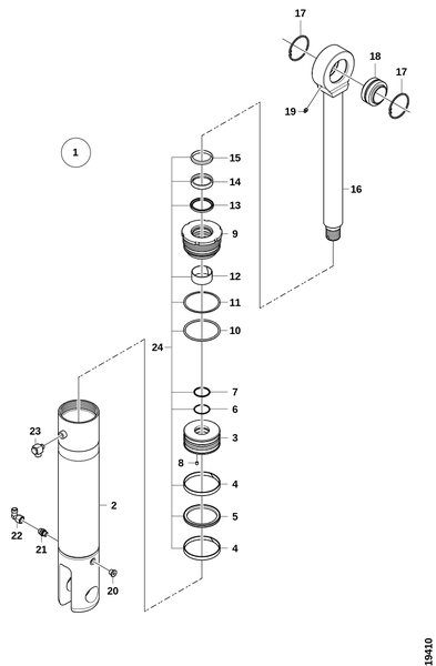 Гидроцилиндр, наклон манипулятора