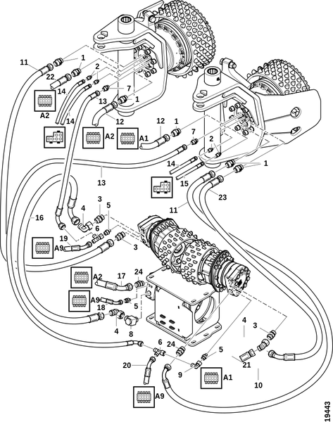 Соединения, колёса и гидромотор s. –12 № 10