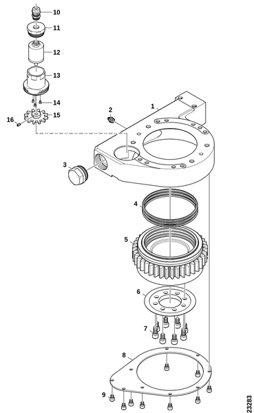 Корпус с энкодером положения пилы