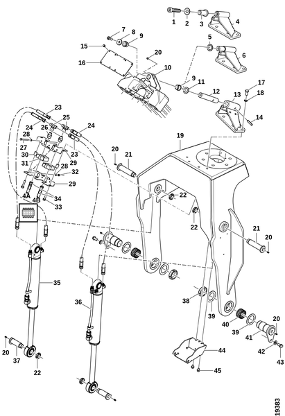 Качающийся рычаг и оси