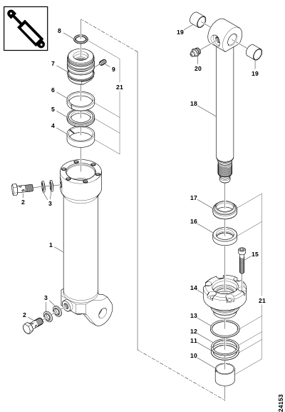 Гидроцилиндр, ножи сучкорезки