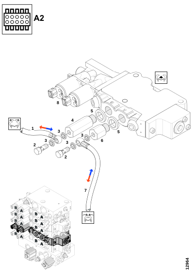 Соединения, верхние ножи сучкорезки "A2"