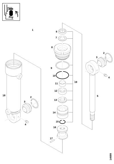 Качающийся рычаг, гидроцилиндр