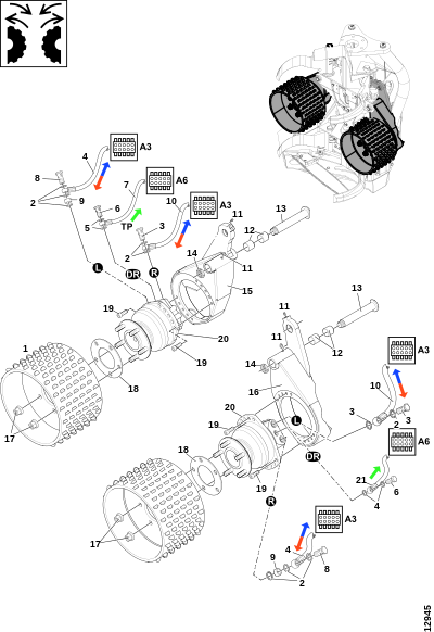 Подающее колесо и гидромотор