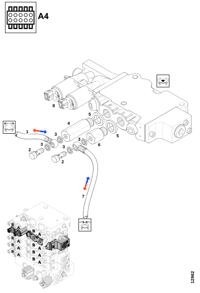 Соединения, нижние ножи сучкорезки "A4"