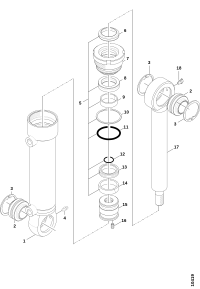 Гидроцилиндр, нижние ножи сучкорезки
