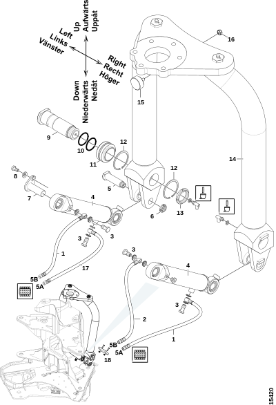 Качающийся рычаг и оси