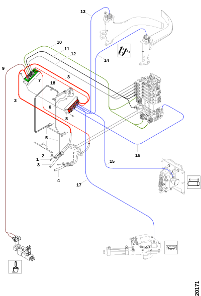 Электропроводка, электроника и датчик
