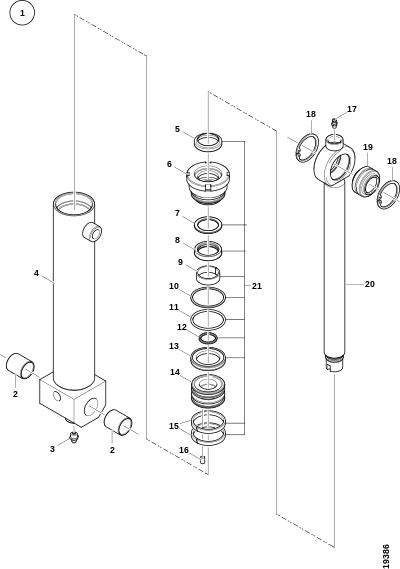 Гидроцилиндр, верхние ножи сучкорезки