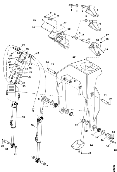 Качающийся рычаг и оси