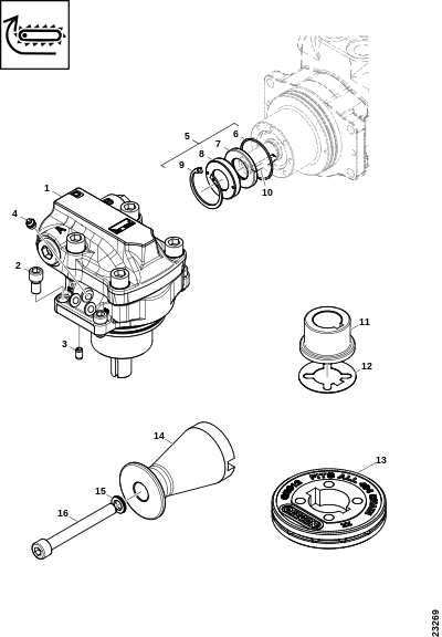 Гидромотор пилы QXM42-HS