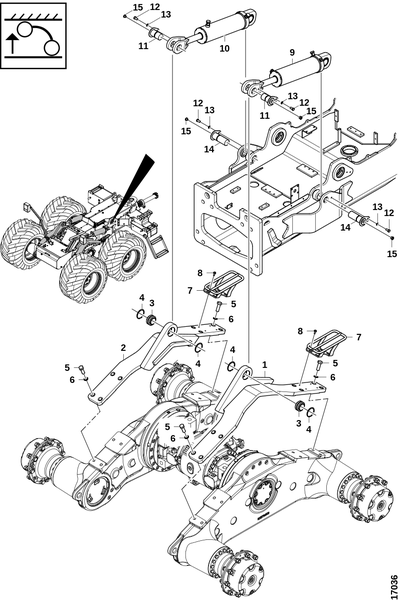 Подъём передней тележки