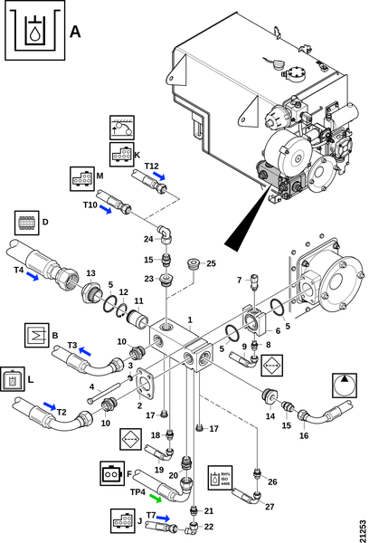 Соединения, возвратный блок "A"