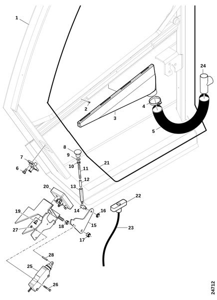 Кабина внутри, левая дверь